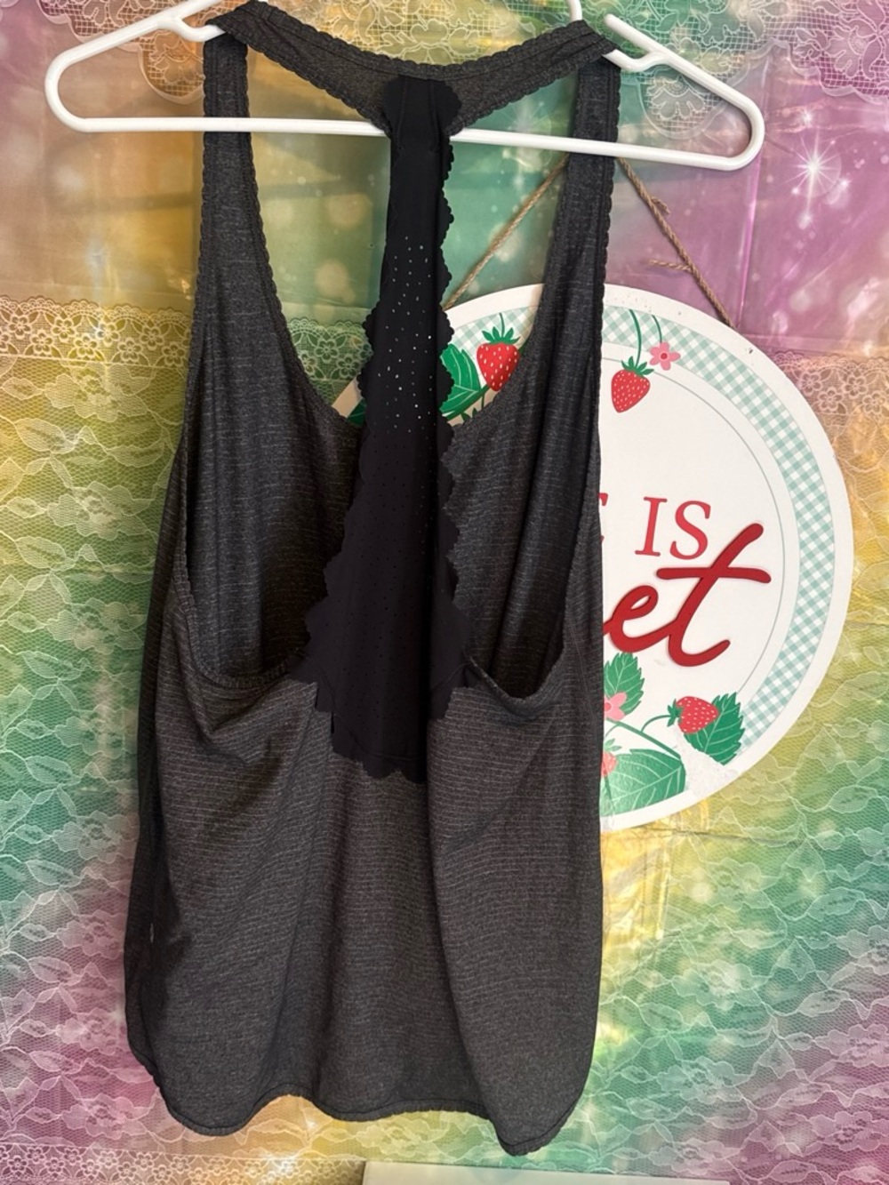 lululemon athletica Charcoal Black Racerback Tank